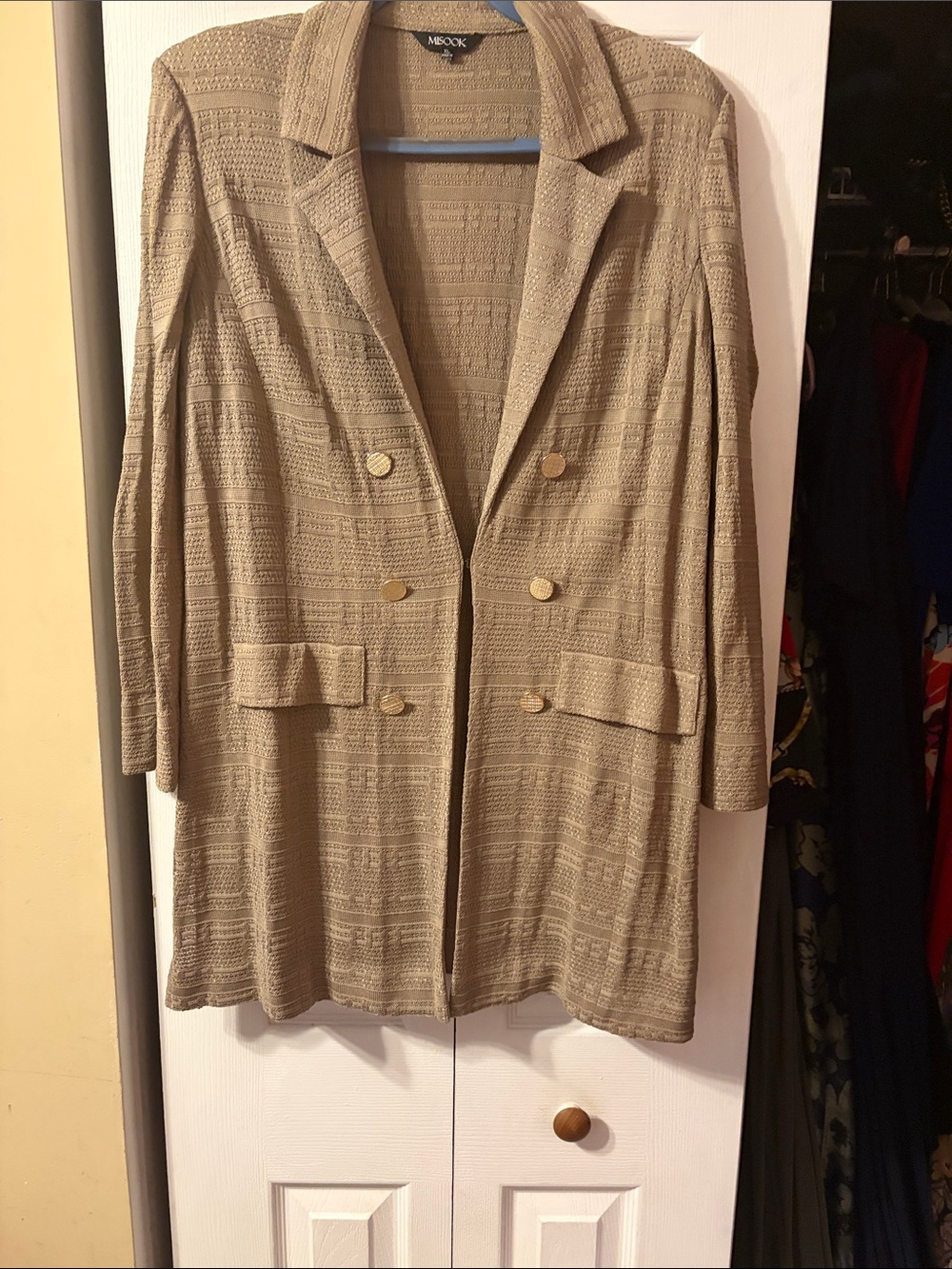 Taupe Misook Jacket with Gold buttons